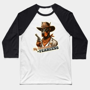 Cowboy Doberman Baseball T-Shirt